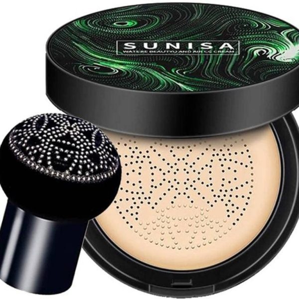 SUNISA Waterproof And Sweat Resistant Mushroom Head Make Up Air Cushion Moisturizing Matte Full Coverage Foundation (Beige, 20 G)