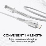 Portronics Konnect X Type C to 8-Pin 27W Fast Charging Cable, Premium TPE Material, Support to all Lightning Devices 1M Length(White) - Image 6
