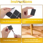 Fapiwen Non Slip Furniture Pads, Fapiwen Chair Leg Pads, 16pcs Self Adhesive Furniture Feet Grippers Pads Anti Scratches Reduce Noise Chair Pads for Hardwood Floors Protectors (Square) - Image 3