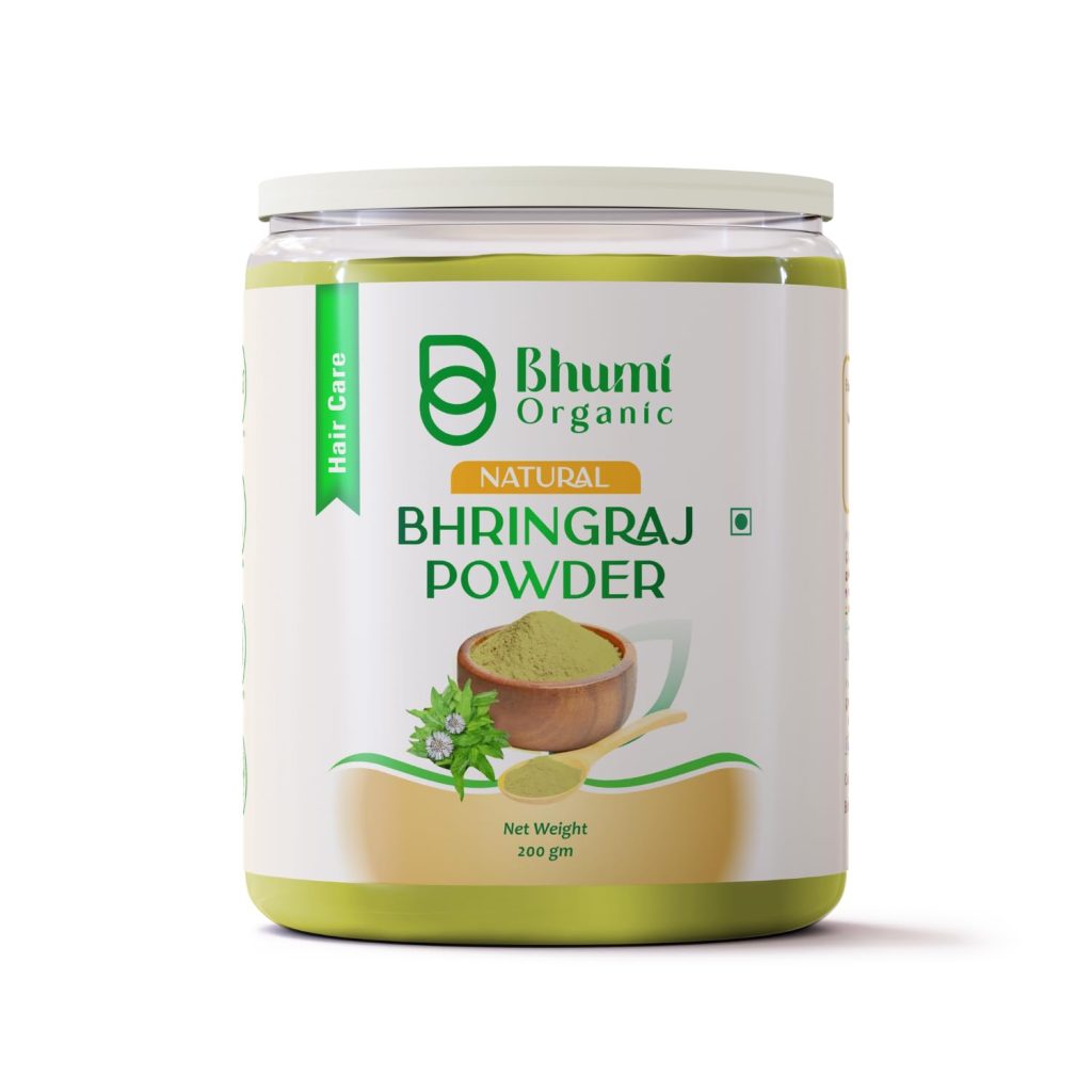 Bhumi Organic Bhringraj Powder (Eclipta Alba) 200g – Ayurvedic Hair Growth, Reduces Hair Fall & Promotes Thick, Strong Hair | Natural