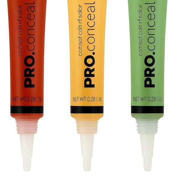 Pro Conceal HD Color Corrector Set – Orange, Yellow & Green – High Definition Liquid Concealer for Dark Circles, Redness & Dull Skin – 3 Tubes (8g Each)