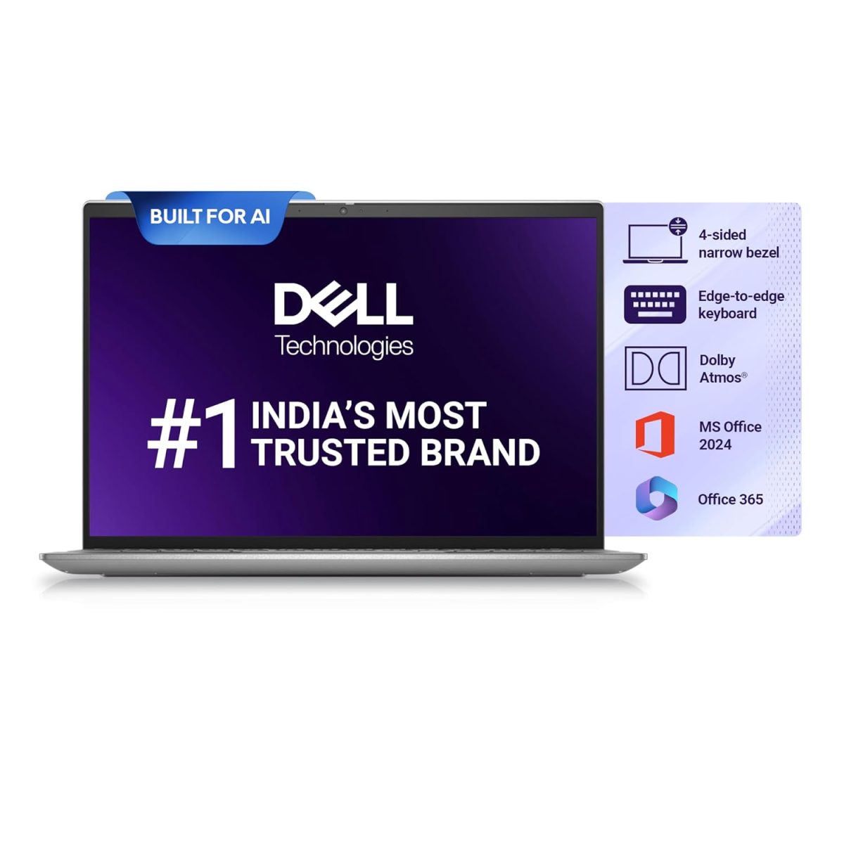 New Dell Inspiron 13 Laptop with AI Enabled Intel Core Ultra 5 125H Processor,16GB LPDDR5X,512GB SSD,13.3" (33.78cm) QHD+ Display,Backlit KB + FPR,Win 11+MSO'24,12 Month McAfee, Platinum Silver,1.24kg