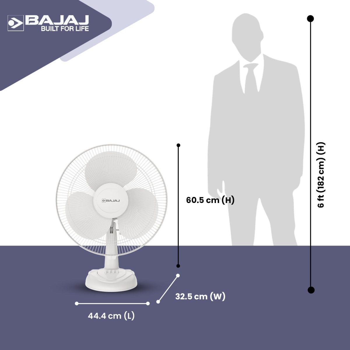 Bajaj Frore Neo Table Fan 400 MM | Table Fans For Home & Office | Aerodynamically Balanced Blades | 100% Copper Motor | High Air Delivery | 3-Speed Control | 2-Yrs Warranty 【White】 - Image 7