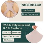 Luella High Impact Padded Sports Bra with Racerback Design Front Zip | Front Open and Closure | Soft Foam Pads | Wide Straps - Image 3