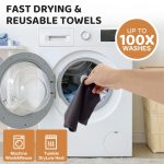 HASTHIP® 50 Pack Microfiber Cleaning Cloth Roll 9.8 Inches Precut Reuseable Polyester Kitchen Clean Wipes Non-Scratch Clean Towel For Bowl Pots Countertop In-Car, Black - Image 5