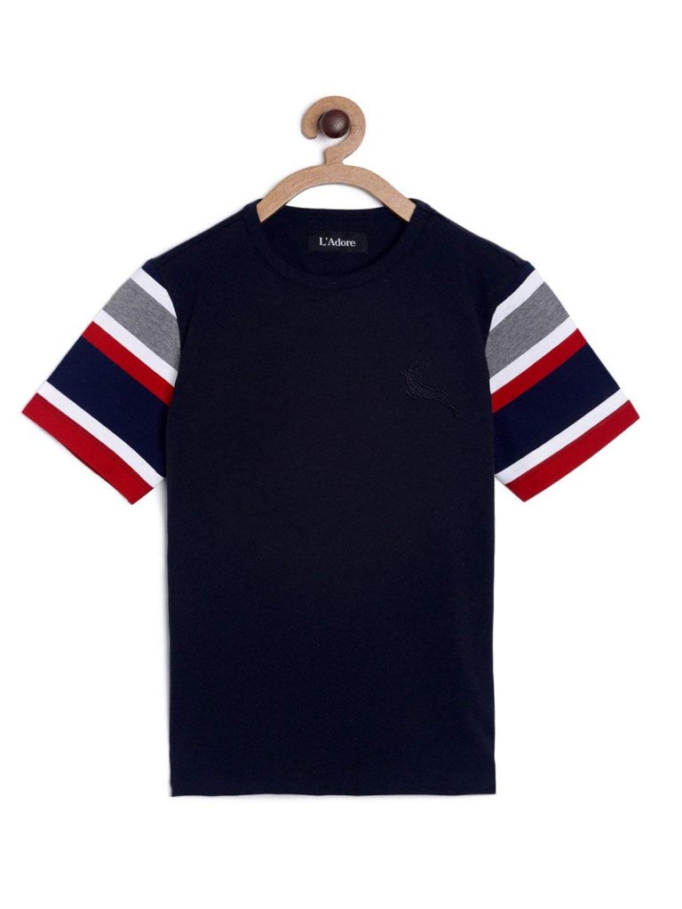 L'Adore Boy's Black Plain Polo Short Sleeve T-Shirt