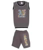 SR Kids Boys Cotton Sleeveless Rib Neck Self Design Tshirts and 3/4 Shorts Multi-Color Pack of 6 - Image 3