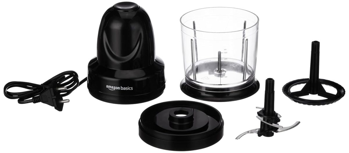 Amazon Basics 300W Electric Chopper & Whisker with 4-Leaf Rust-Resistant Blades & Unbreakable | 830ml | Polycarbonate Jar | One-Touch Operation - Image 7