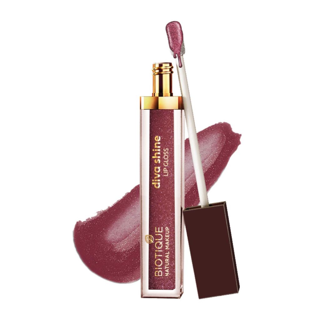 Biotique Natural Makeup Diva Shine Lip Gloss, Sugar Plum, 3ml
