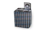 Stylista Washing Machine Cover Compatible for LG 11 kg semi Automatic Top Loading P1145SRAZ Checks Grey - Image 4