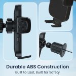 Portronics Clamp Y Adjustable Air Vent Smartphones Mobile Holder for Car with 360° Rotational, One Click Release Button, Compatible with 4.8 to 6.8 inch Devices(Black) - Image 6