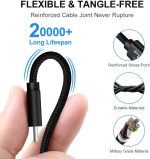 Wayona Type C 3Meter Nylon Braided 65W/3A Fast Charging USB C Long Cable Compatible for Samsung Galaxy S24, S23, S22, iPhone 15 Series, Android Auto, Apple CarPlay (10 FT Pack of 1, Black) - Image 5