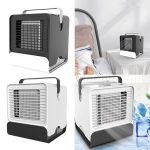 SILNOVO® Mini Portable Air Conditioner Fan USB Air Cooler Fan with LED Lights Black (68015407FEZ) - Image 7