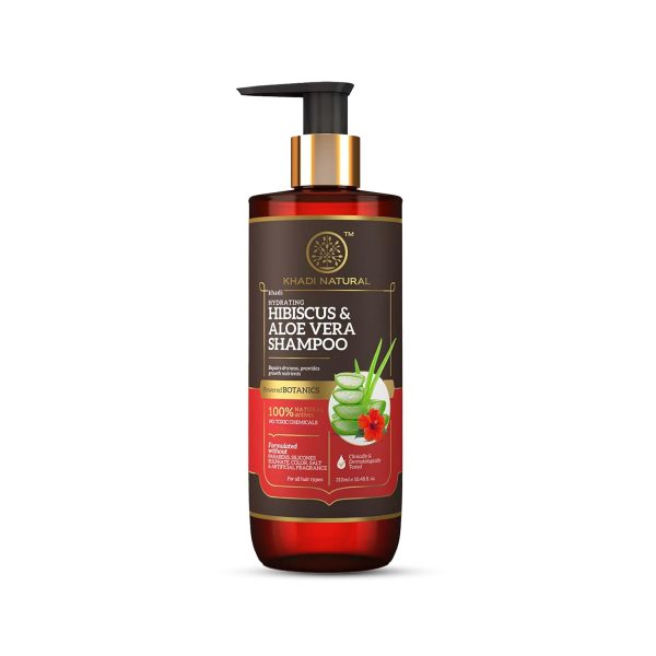 Khadi Natural Hibiscus & Aloe Vera Shampoo | SLS, Paraben Free | Strengthens Hair and Reduces Hair Fall | Suitable for All Hair Types | 310ml
