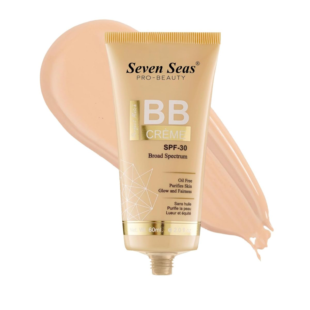 Seven Seas BB Foundation, Liquid Foundation for Face Makeup With SPF-30 | Full Coverage | Oil Free (01_60ml)