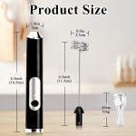 Zuvexa Rechargeable Handheld Milk Frother - 3-Speed Electric Foam Maker for Coffee with 2 Whisks and Coffee Decoration Tool, Coffee Frother Mixer, Stand-up Design, for Cream, Latte, Cappuccino - Image 6