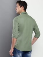 Dennis Lingo Men's Solid Dusty Green Casual Shirt (AZ301_Dusty Green_M) - Image 6