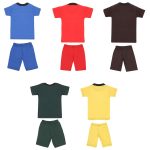 SR Kids Boys Cotton Half Sleeve Rib Neck Self Design Tshirts and 3/4 Shorts Multi-Color Pack of 5 - Image 2
