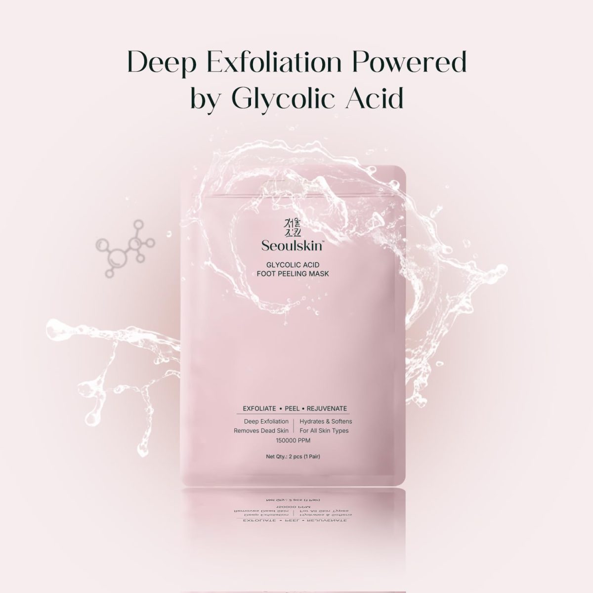 SeoulSkin Glycolic Acid Foot Peeling Mask (1 Pair), Korean Peeling & Exfoliating | Deep Exfoliation with Glycolic Acid, Removes Dead Skin, Cruelty-Free, Foot Peel Off Mask - Image 2