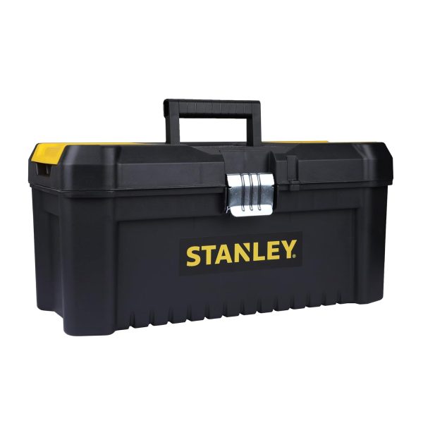 STANLEY STST75518-8 16'' Organised Heavy-Duty Portable Essential Toolbox with Top Lid & Removable Tray Compartment for Easy & Convenient Storage, Top Pad Lock Eye, 1 Year Warranty, 41x19.5x20 cm