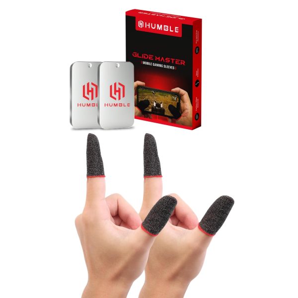 Humble Gaming Thumb & Finger Sleeves – Anti-Slip, Sweat-Proof, High Precision for PUBG, COD, Freefire & Other Mobile Games – Breathable, Washable & Universal Fit – 2 Pairs (4 Pcs)