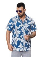 LookMark Men's Floral Vibrant Printed Half Sleeve Loose Fit Casual Shirt in Cotton Blend – Perfect for Beach Days, Everyday Comfort, and Effortless Style