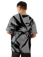 crazymonk Kenpachi Zaraki Printed Anime Oversized T-Shirt - Multi Color