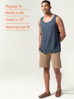 DAMENSCH Relaxed Fit Cotton Rich Blend Waffle Texture Anti- Bacterial Super Premium Solid Tank Top Gym T shirts for Men Pack of 1 - Image 7