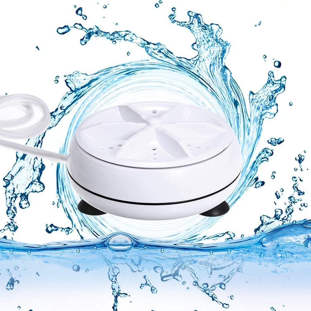 DOMUM Mini Washing Machine Turbine Washing Machine Washing Machine Door Hinge Ultrasonic Lightweight Turbo Washer with USB Cable - for Home Camping Dorms Business College Rooms.
