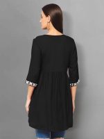 Winza Designer Women's Rayon Floral Embroidered Top | Tops for Woman | Jeans Tops for Women | Short Kurti Kurta for Women | Plus Size Tops | Women Tunics | Ethnic top | Chikankari Kurti for Women - Image 5