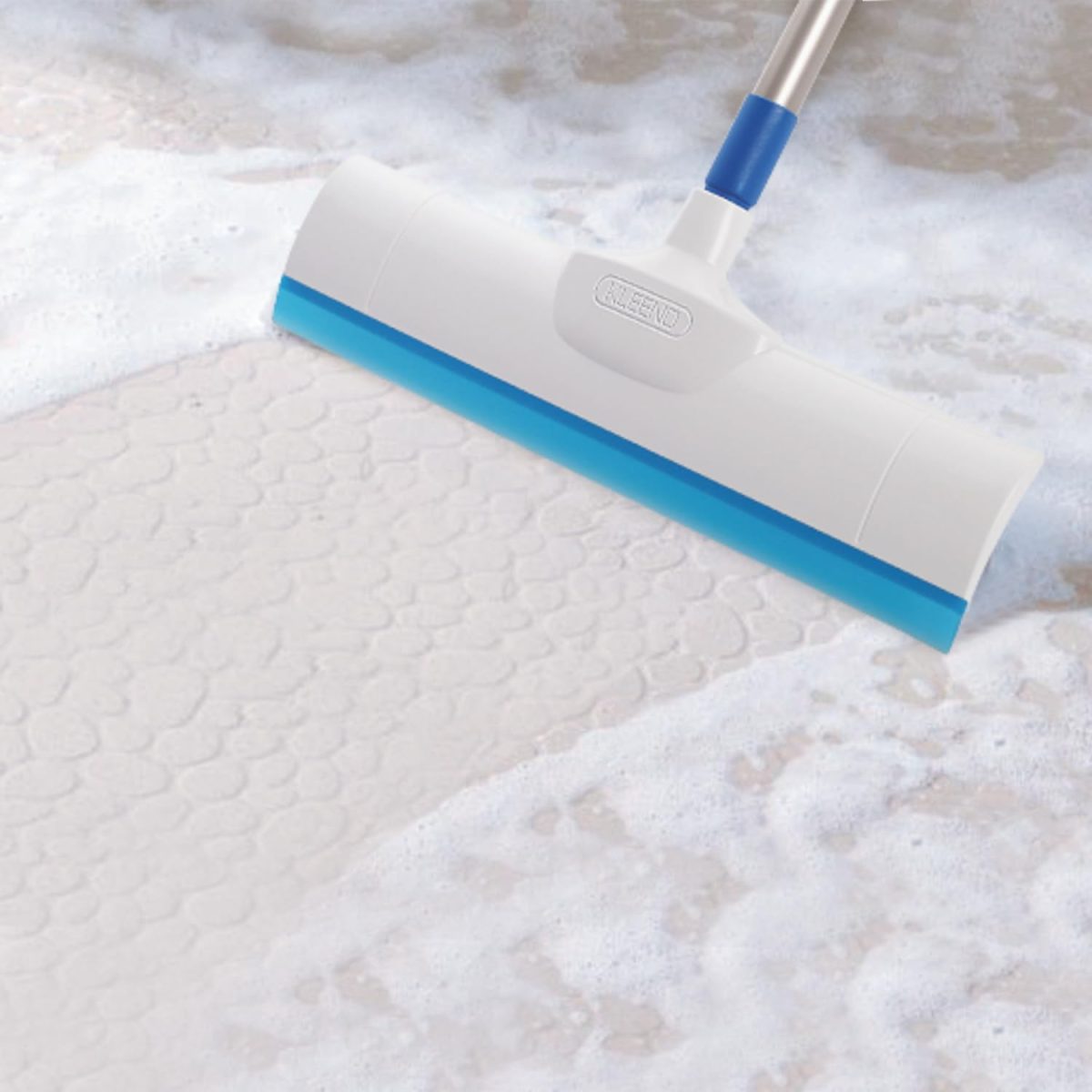 Cello Kleeno Standee Floor Wiper| Flexible Rubber Lip | Brush Body Plastic & Steel Rod | Lightweight | Cleaning Tool | Cleaning Home, Kitchen, Bathroom | Blue and White - Image 3