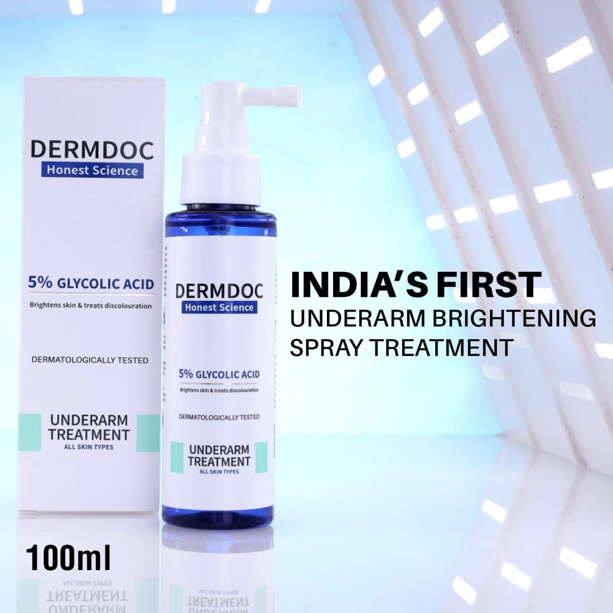 DermDoc 5% Glycolic Acid Underarm Brightening Spray Treatment (100 Ml)|Multipurpose Exfoliating Toner For Dark Spots On Face & Body|Helps With Dark Neck & Knees,Strawberry Legs With 2% Salicylic Acid - Image 2