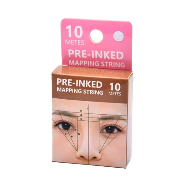 Globelle Mapping Thread for Eyebrow Marking – Pre-Inked Thread for Precise Brow Shaping and Symmetry, Ideal for Microblading, PMU, and Professional Makeup Artists (White)