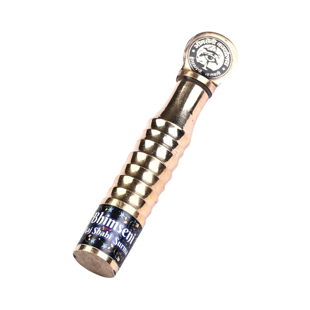 Bhimseni Rajshahi Black Surma, Traditional Ayurvedic Eye Care with Triphala,Herbs & motibhasm, Brass royal airtight brass surmedani - Image 4