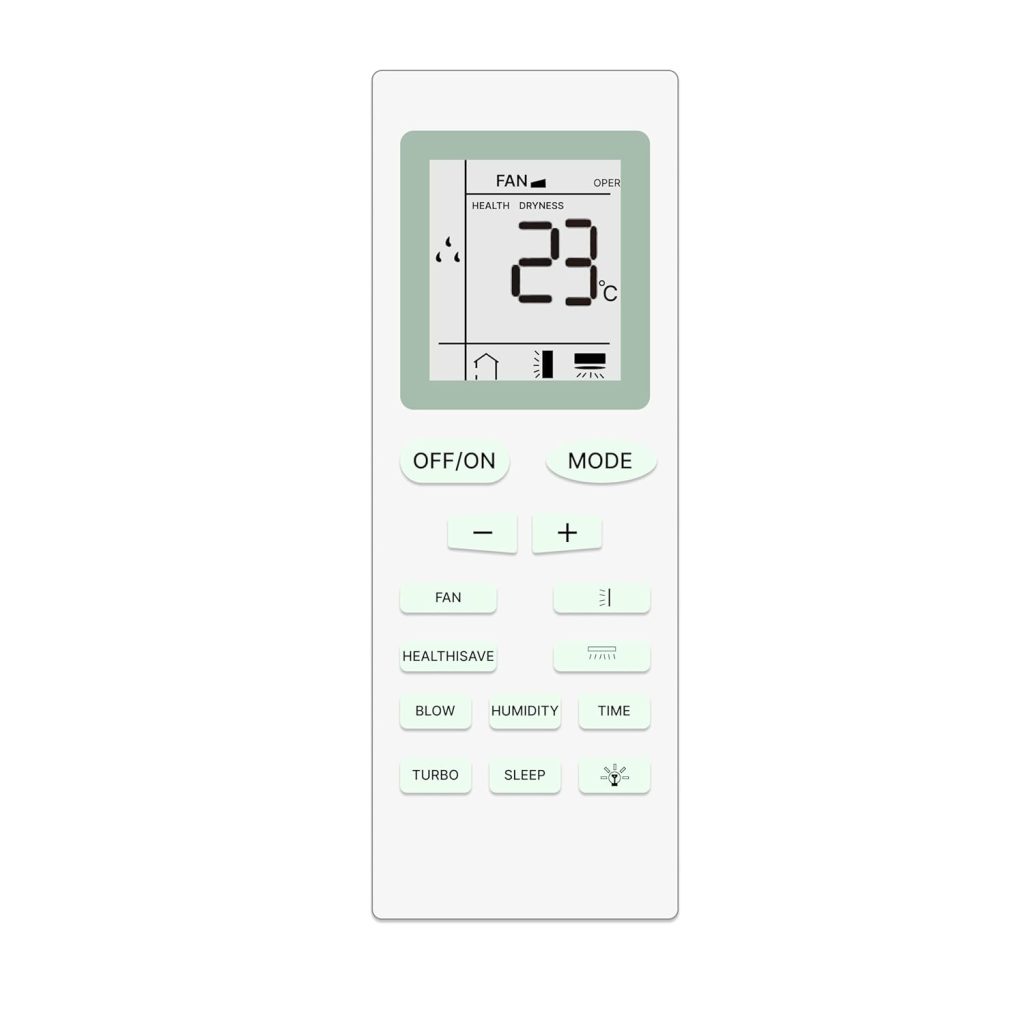 Zieva Compatible For Onida Ac Remote Replacement For 1, 1.5, 2 Ton Split/Window Air Conditioner - Please Match The Original Remote (Ac 18),White
