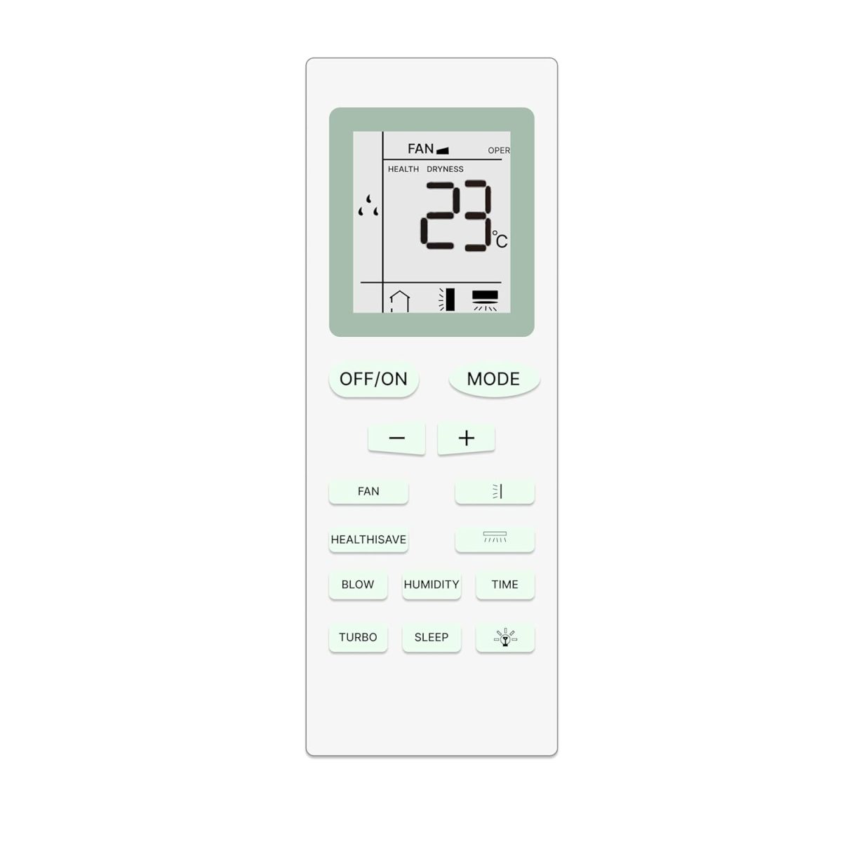 Zieva Compatible For Onida Ac Remote Replacement For 1, 1.5, 2 Ton Split/Window Air Conditioner - Please Match The Original Remote (Ac 18),White