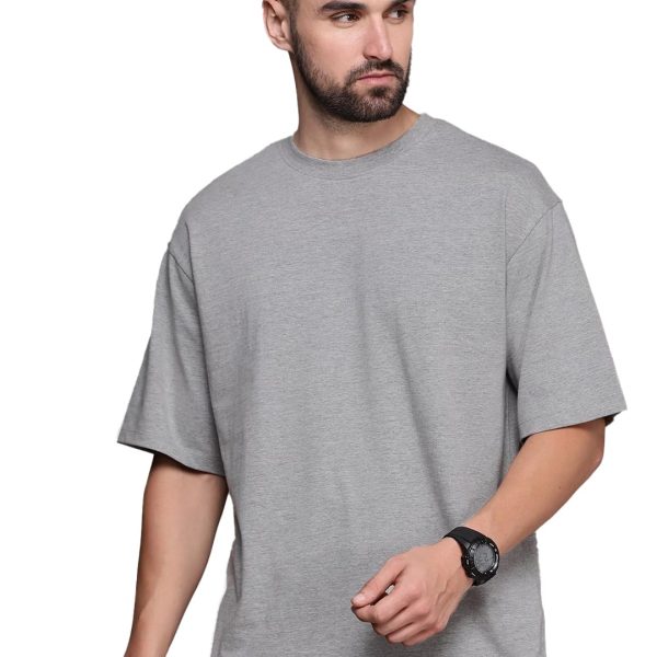 LEOTUDE Half Sleeve Oversized Tshirt for Men, Round Neck Cottonblend Drop Shoulder Solid T-Shirt (Color Multicolor)