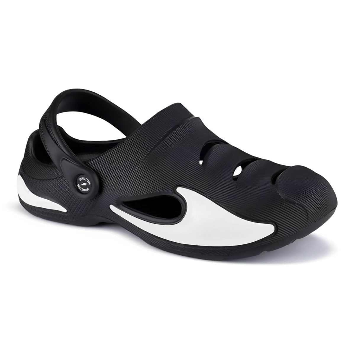 BRUTON Extra Soft Men's Classic Casual Sandals/Clogs Adjustable Back Strap | Lightweight & Comfortable | Stylish & Non-Slip | Waterproof & Everyday Mules for Men & Boys - UK 10 Black - Image 4