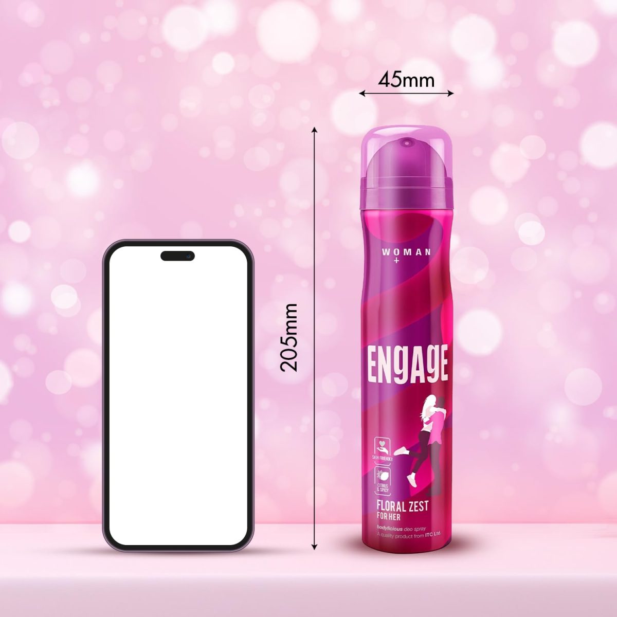 Engage Floral Zest Deodorant for Women, Citrus and Floral, Skin Friendly Deo, 150ml Body Spray - Image 8