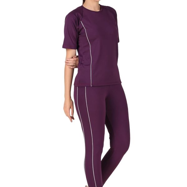 Benzos Women's Body Fitted Gym Running Sports Track Suit | Regular Casual Fit | Track Suit for Girls & Women | Fabric - Polyester Blend | Pattern - Solid