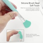 BURRDOFF 7 Pcs Mint Green Silicone Makeup Brush Set (with Leather Pouch) - Facial Mask, Eyeliner, Eyebrow, Eye Shadow, Cream Makeup, Lip, UV Resin Epoxy Art Crafting - Image 7