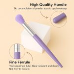LUVCOSMETIX 17-Piece Makeup Brush & Sponge Set – Includes 13 Premium Synthetic Brushes for Foundation, Powder, Concealer, Blush & Eyeshadow, Plus 4 Soft Blending Sponges With Pouch (Purple) - Image 2