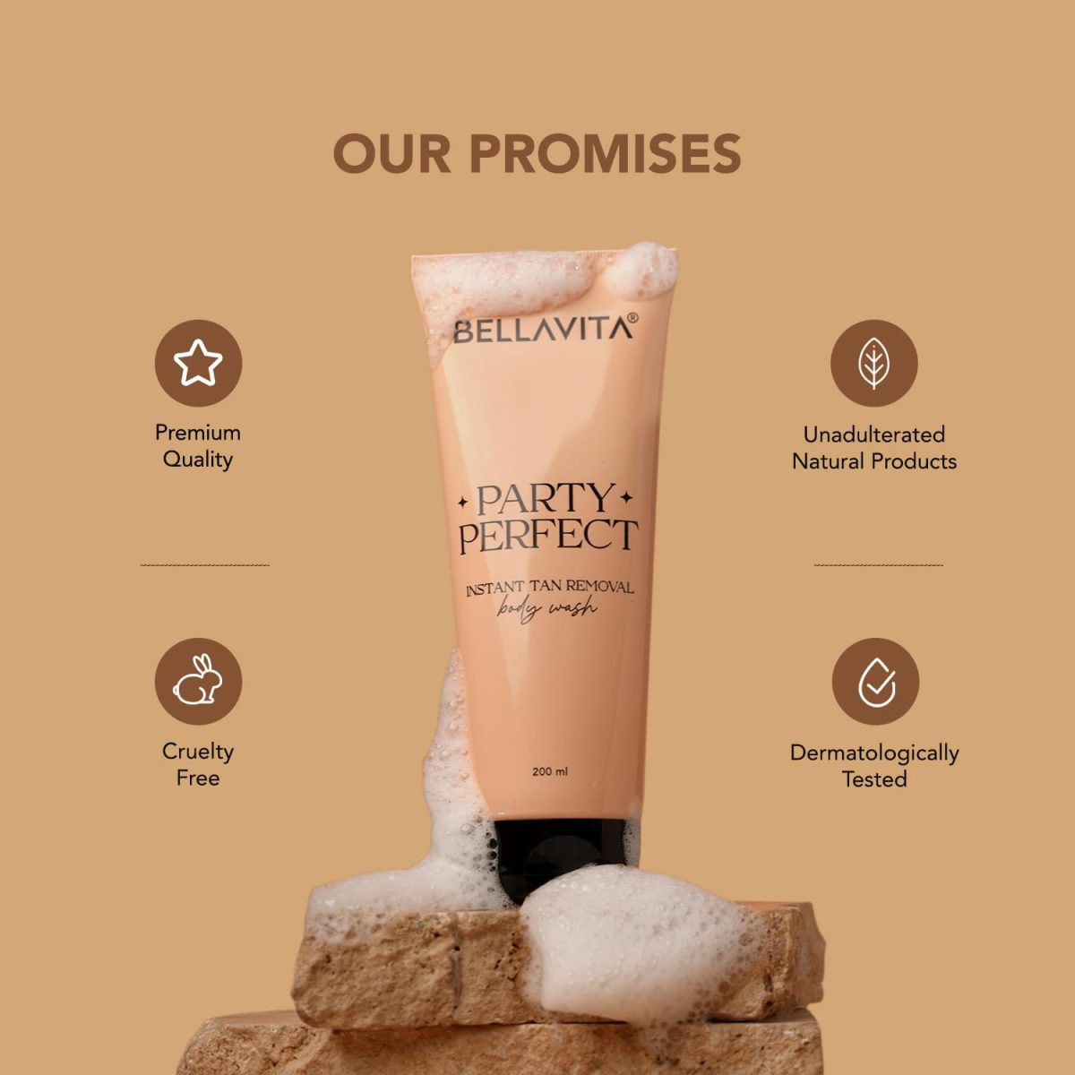 BELLAVITA Party Perfect 2-in-1 Body Wash| Instant Tan Removal | Instant Brightening | Even Skin Tone | For Men & Women | 200ml - Image 6