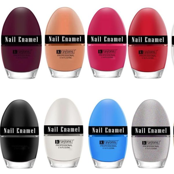 Krayons Professional Glossy Nail Paint, 5ml Each, Pack of 12 (Combo-2)