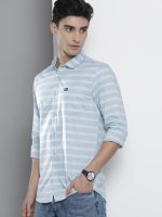 The Indian Garage Co Men's Cotton Slim Fit Striped Full Sleeves Cutaway Collar Casual Shirt - Image 4