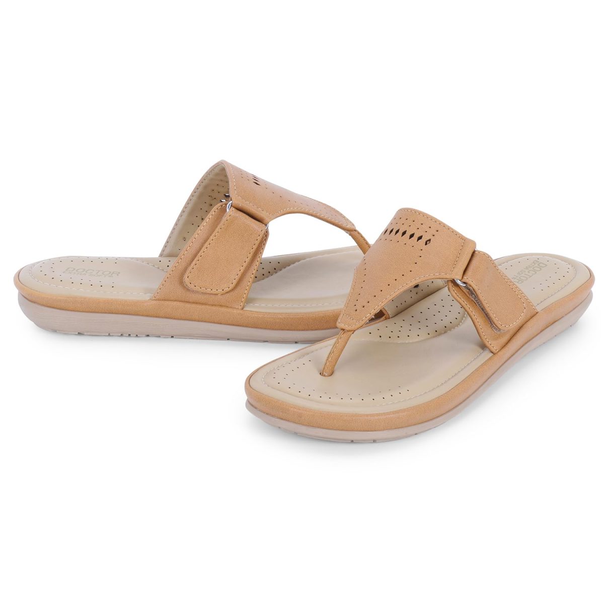 DOCTOR EXTRA SOFT Women's Flat Memory Foam Slippers/Flip-Flops Fashion Stylish Casual Comfortable Diabetic Orthopedic Lightweight Synthetic Slip-On Sandals With Adjustable Strap For Girls D-608 - Image 4