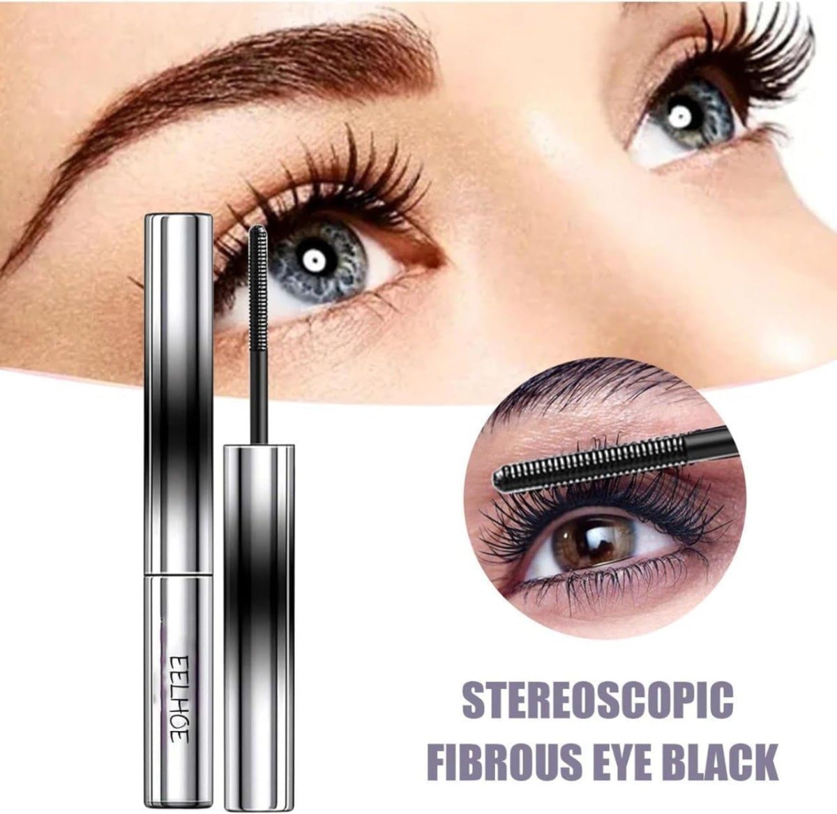 CYNFLEES Mascaras - Natural 3D Curling Eyelash Iron Mascara, Lengthening And Curling Iron Strong Mascara, Plumps Lashes, No Clumps, Waterproof and Smudge-Proof, Long-Lasting Eye Makeup (Black) - Image 2