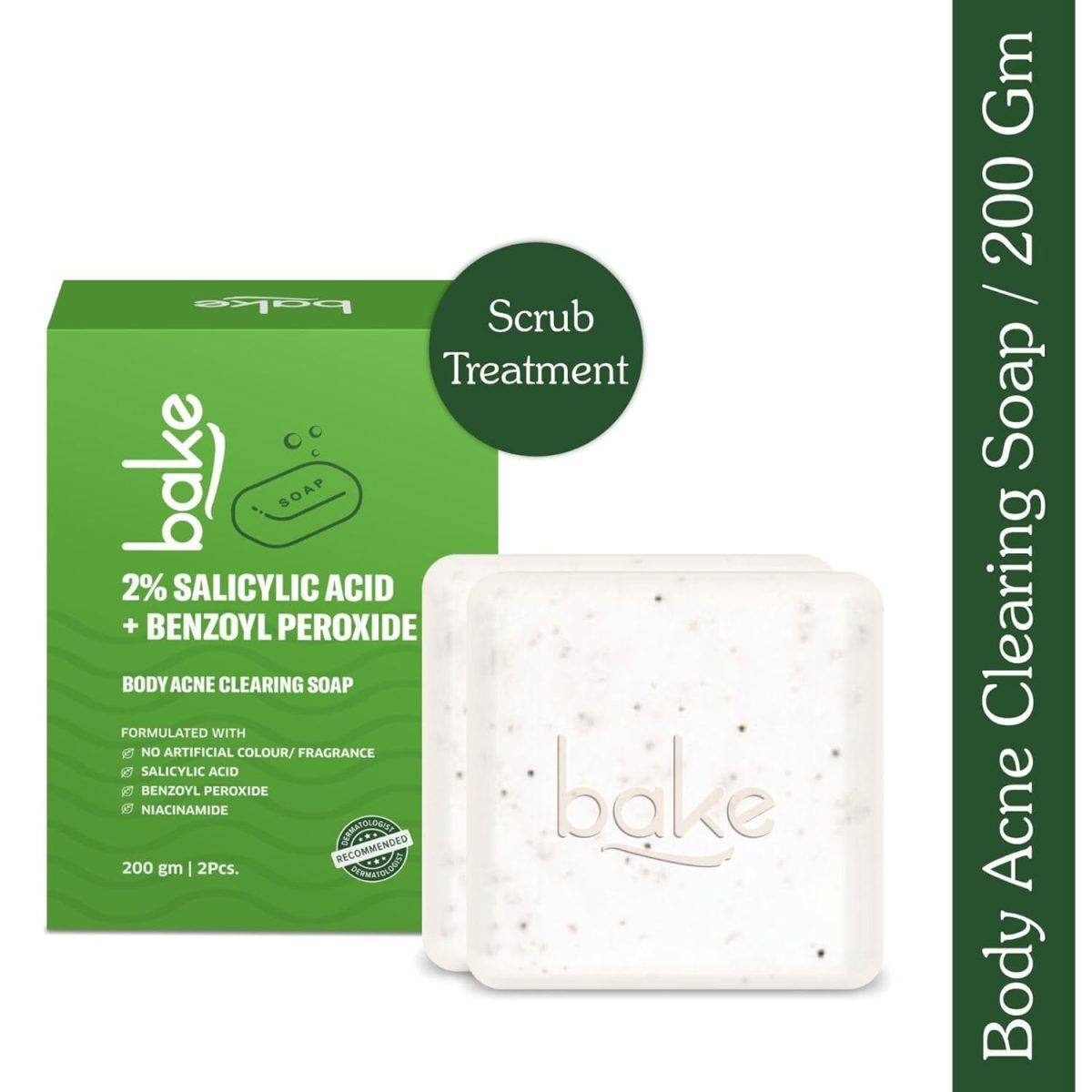 BAKE 2% Salicylic Acid Soap (2 pcs) Scrub Treatment with Niacinamide for Body & Back Acne, Reduces Strawberry Legs | Fades Dark Spots | Non Drying Formula | Soap For Men & Women | 100g x 2 (100 g (Pack of 2)) - Image 8