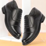 FAUSTO Men's Genuine Leather Formal Office Comfort Broad Feet Oxford Lace Up Shoes - Image 2