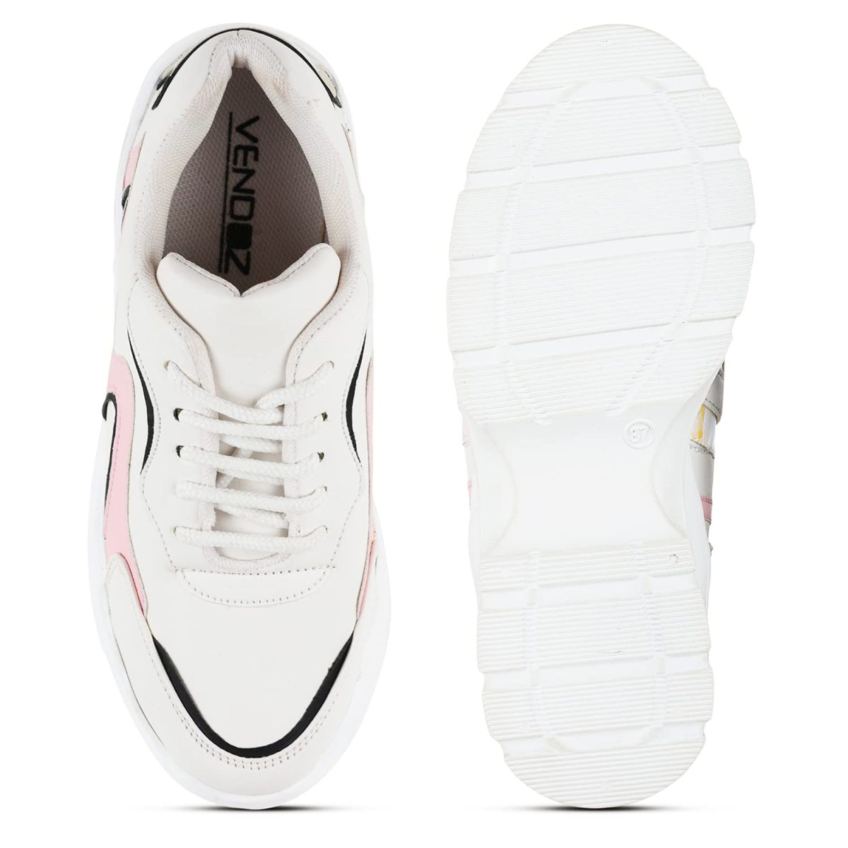 Vendoz Women Premium White Casual Shoes Sneakers - Image 6